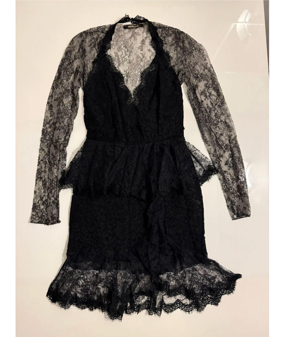 ROBERTO CAVALLI Черное шелковое вечернее платье, фото 9