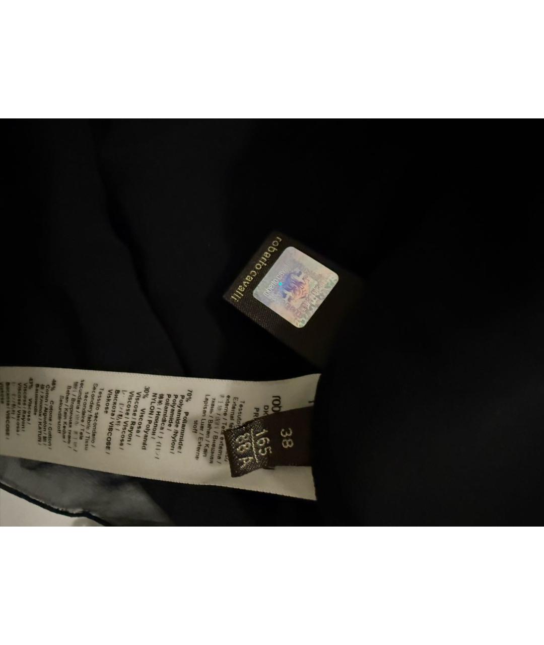 ROBERTO CAVALLI Черное шелковое вечернее платье, фото 6