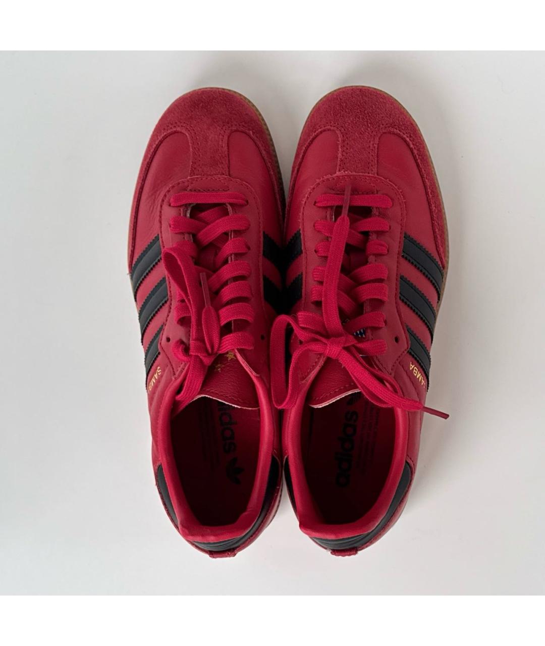 ADIDAS Красные кожаные кеды, фото 3