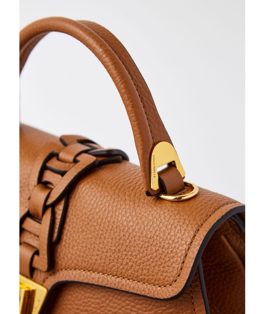 COCCINELLE Коричневая кожаная сумка через плечо, фото 2