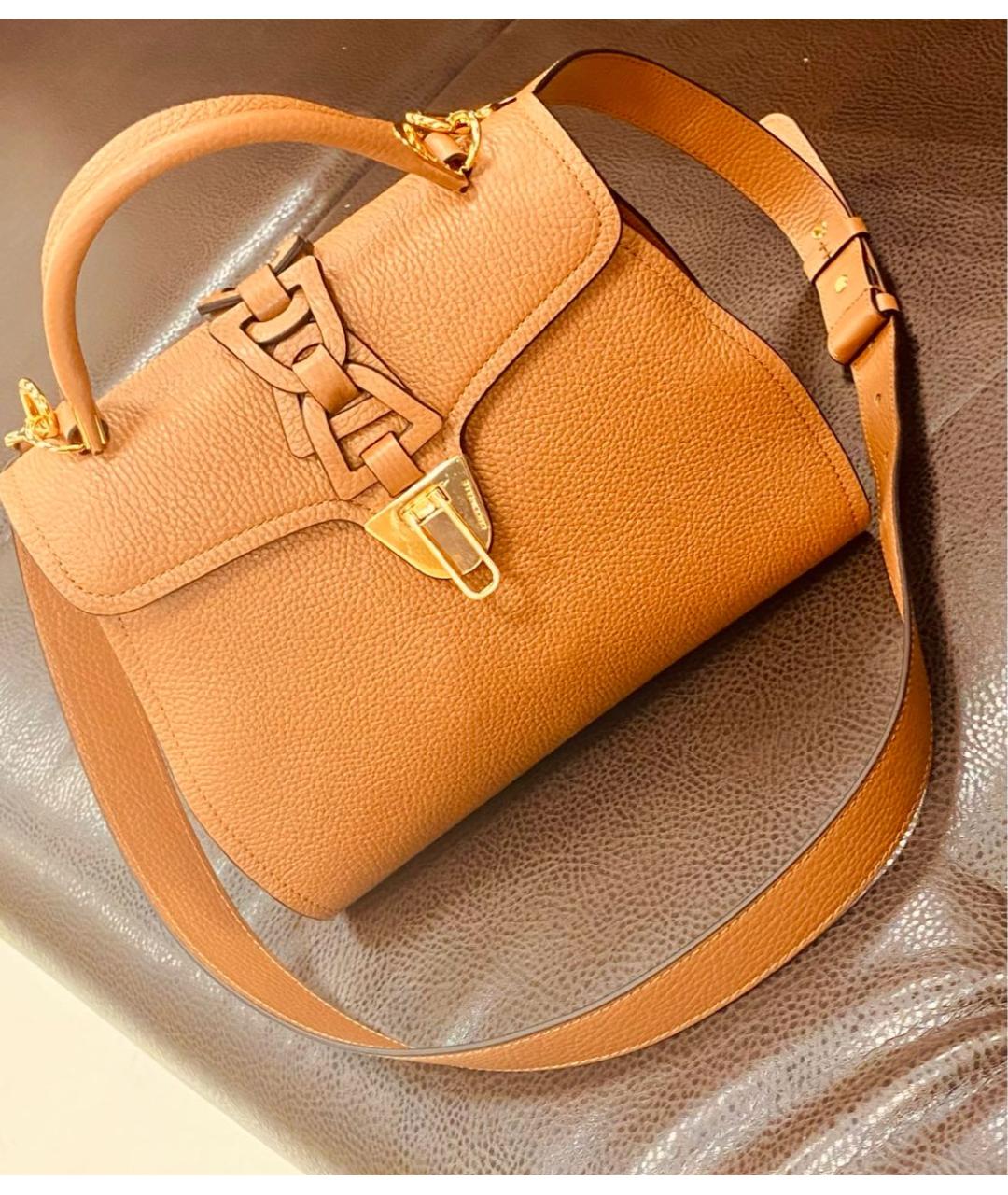 COCCINELLE Коричневая кожаная сумка через плечо, фото 4