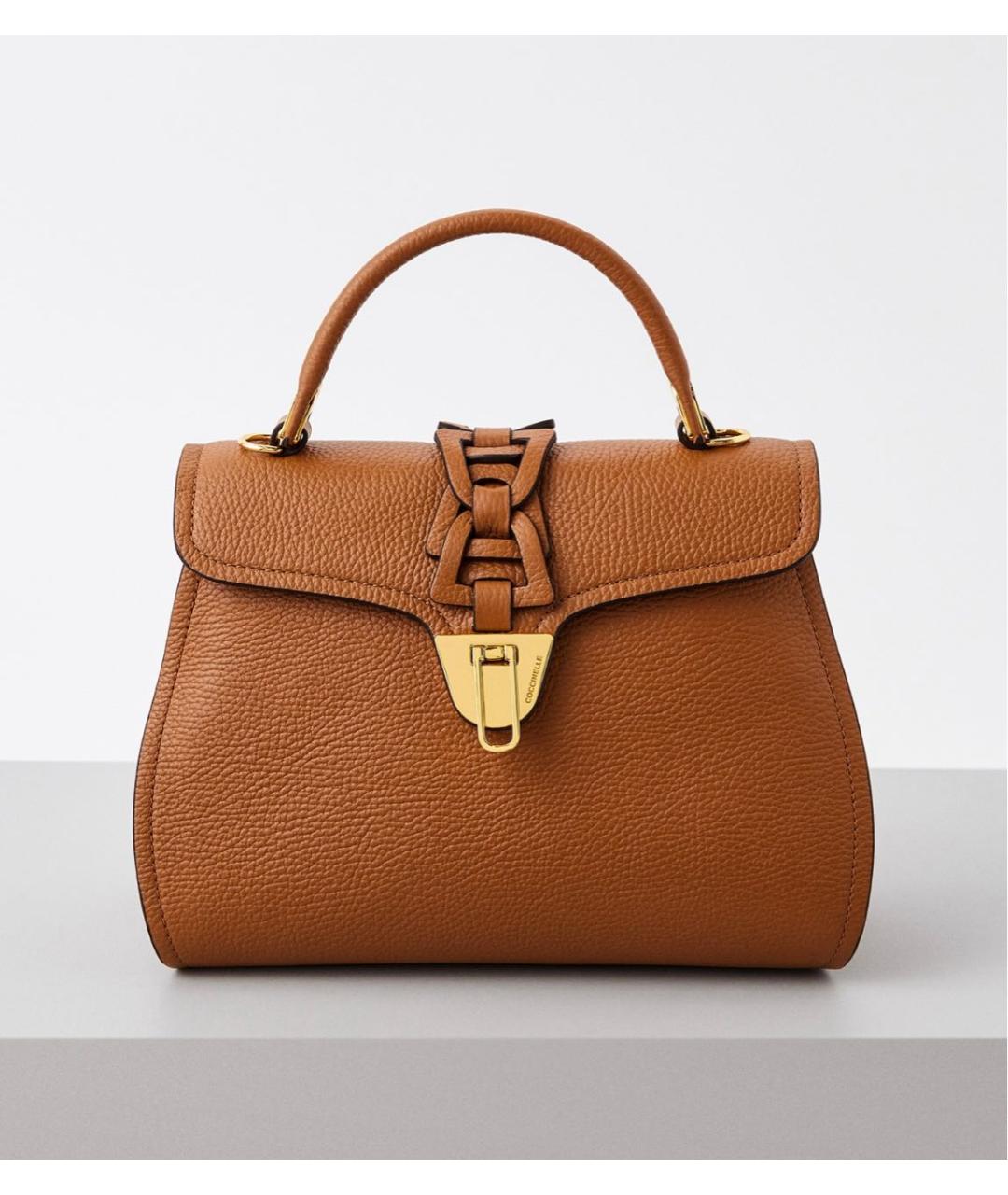 COCCINELLE Коричневая кожаная сумка через плечо, фото 9