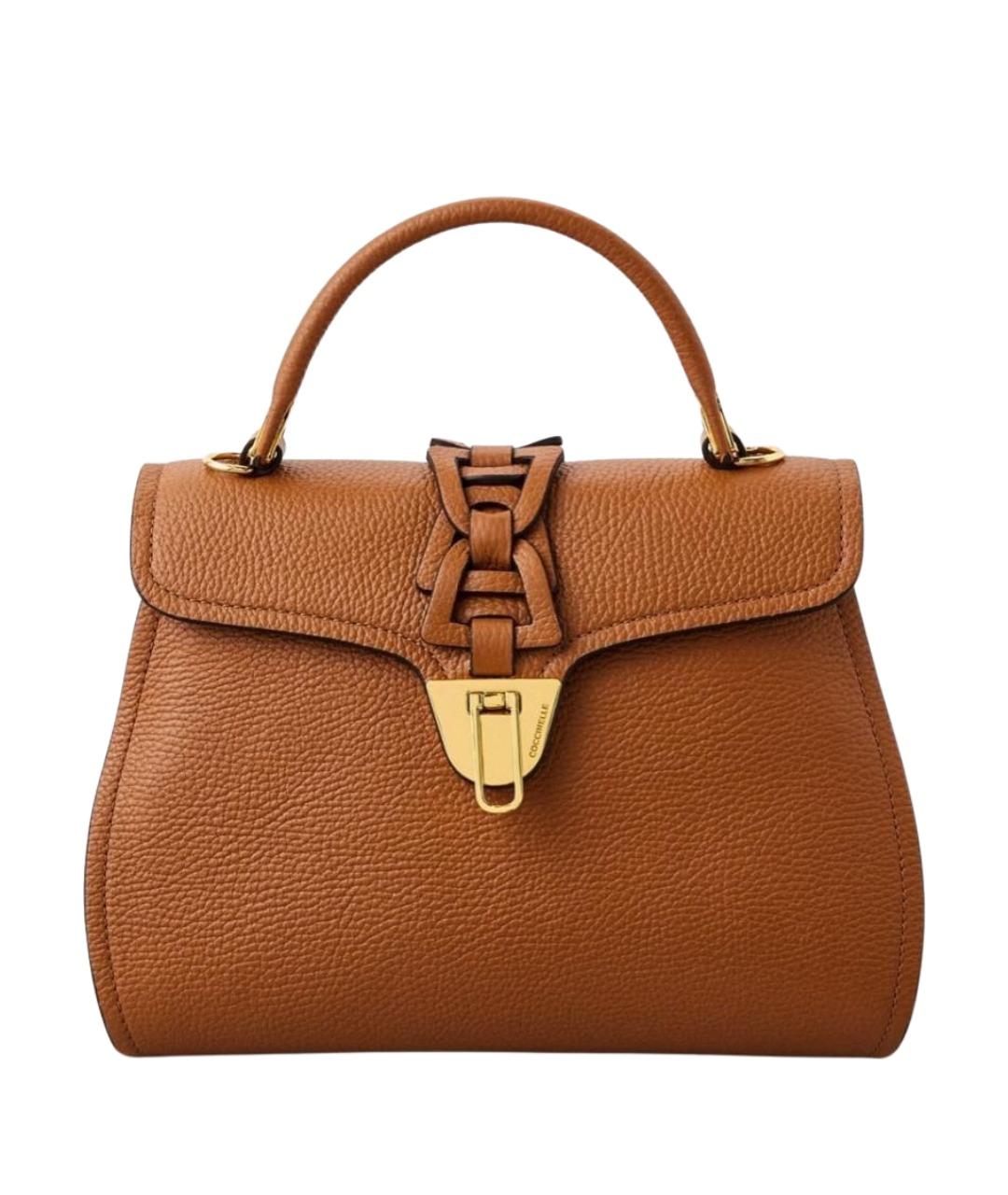 COCCINELLE Коричневая кожаная сумка через плечо, фото 1