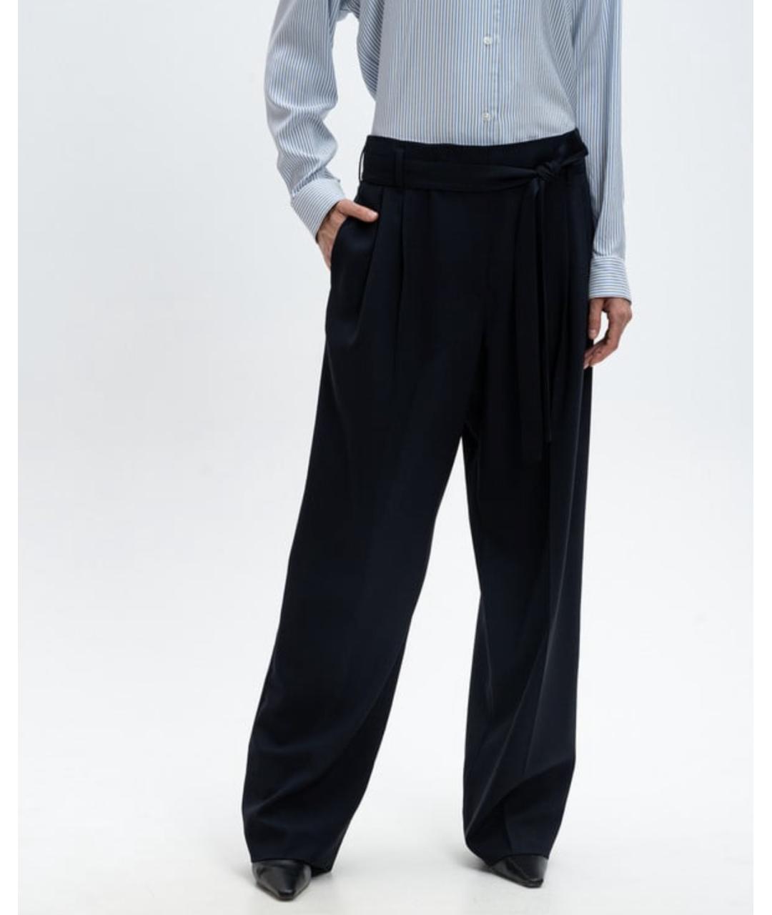 THE ROW Темно-синие шерстяные брюки широкие, фото 2
