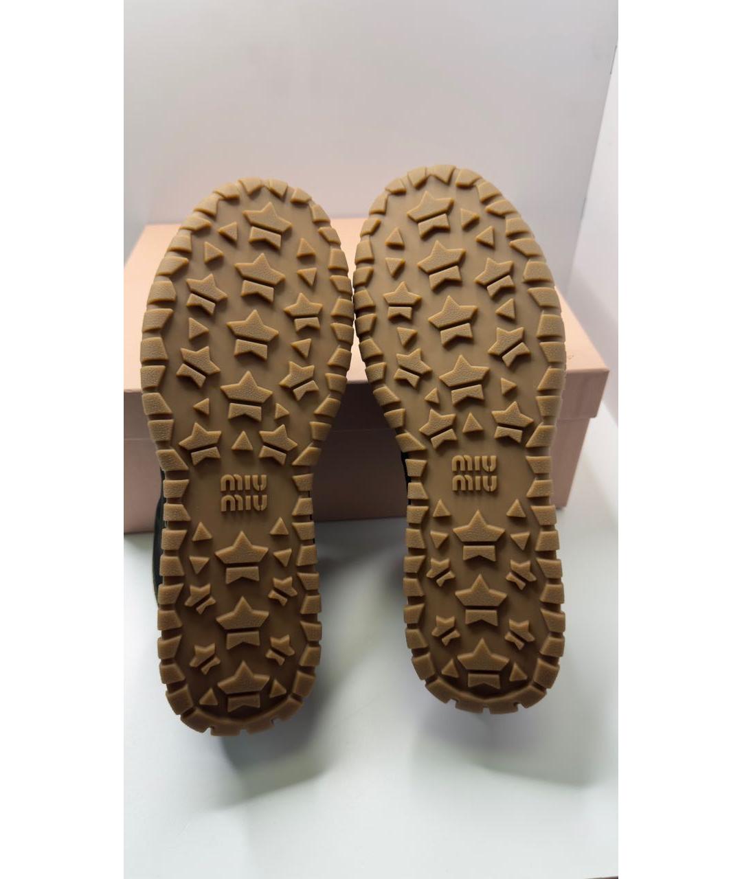 MIU MIU Зеленые текстильные кроссовки, фото 6