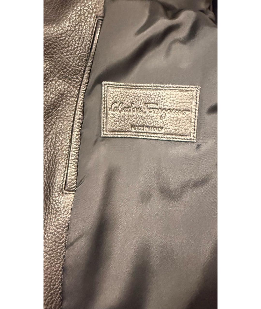 FERRAGAMO Черная кожаная дубленка/шуба, фото 7