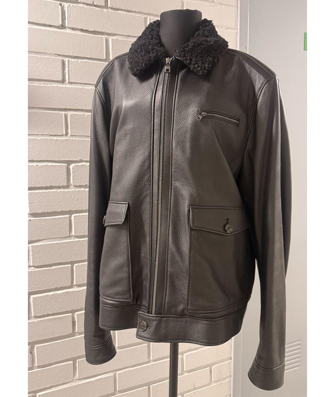 FERRAGAMO Черная кожаная дубленка/шуба, фото 3