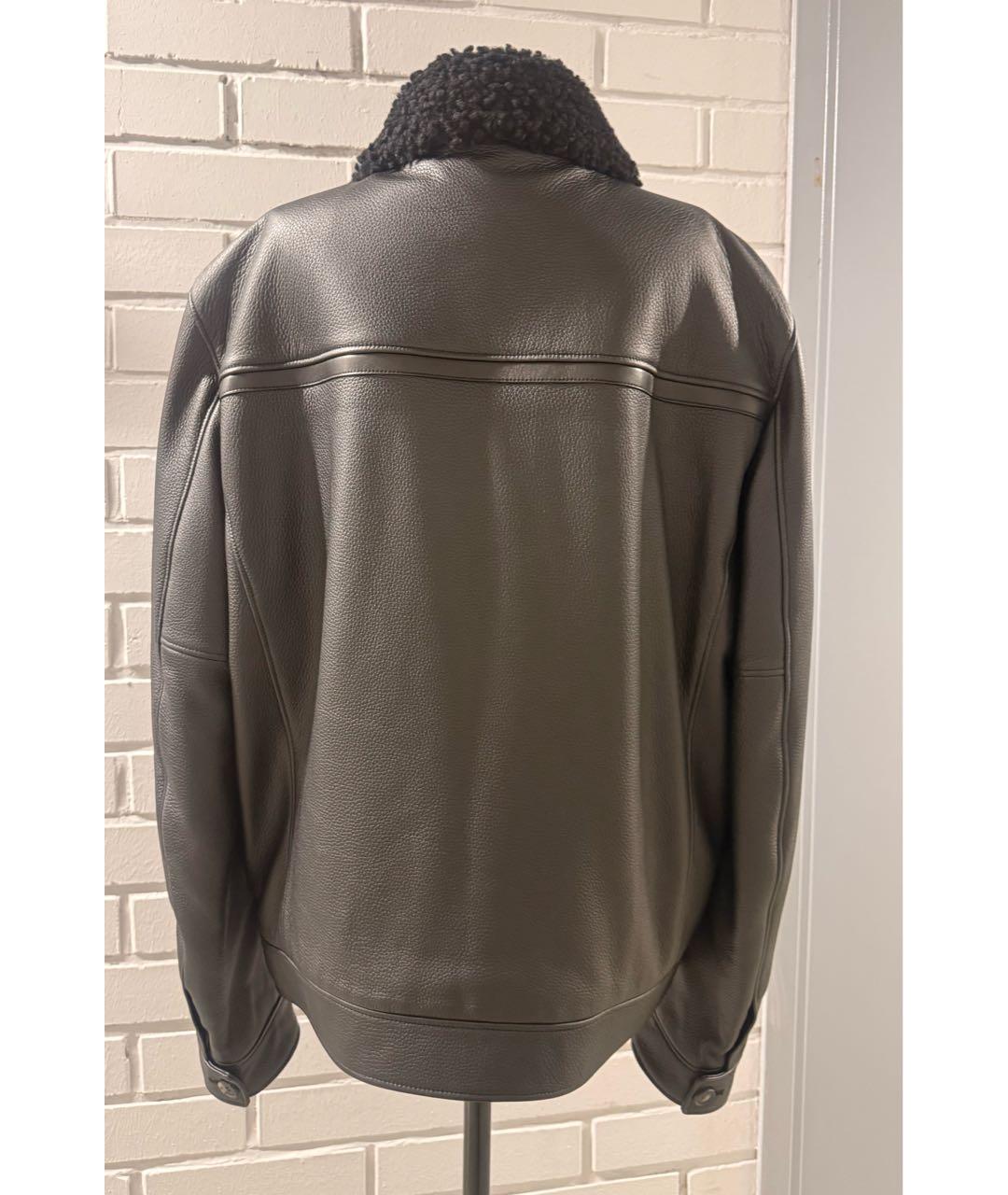 FERRAGAMO Черная кожаная дубленка/шуба, фото 2