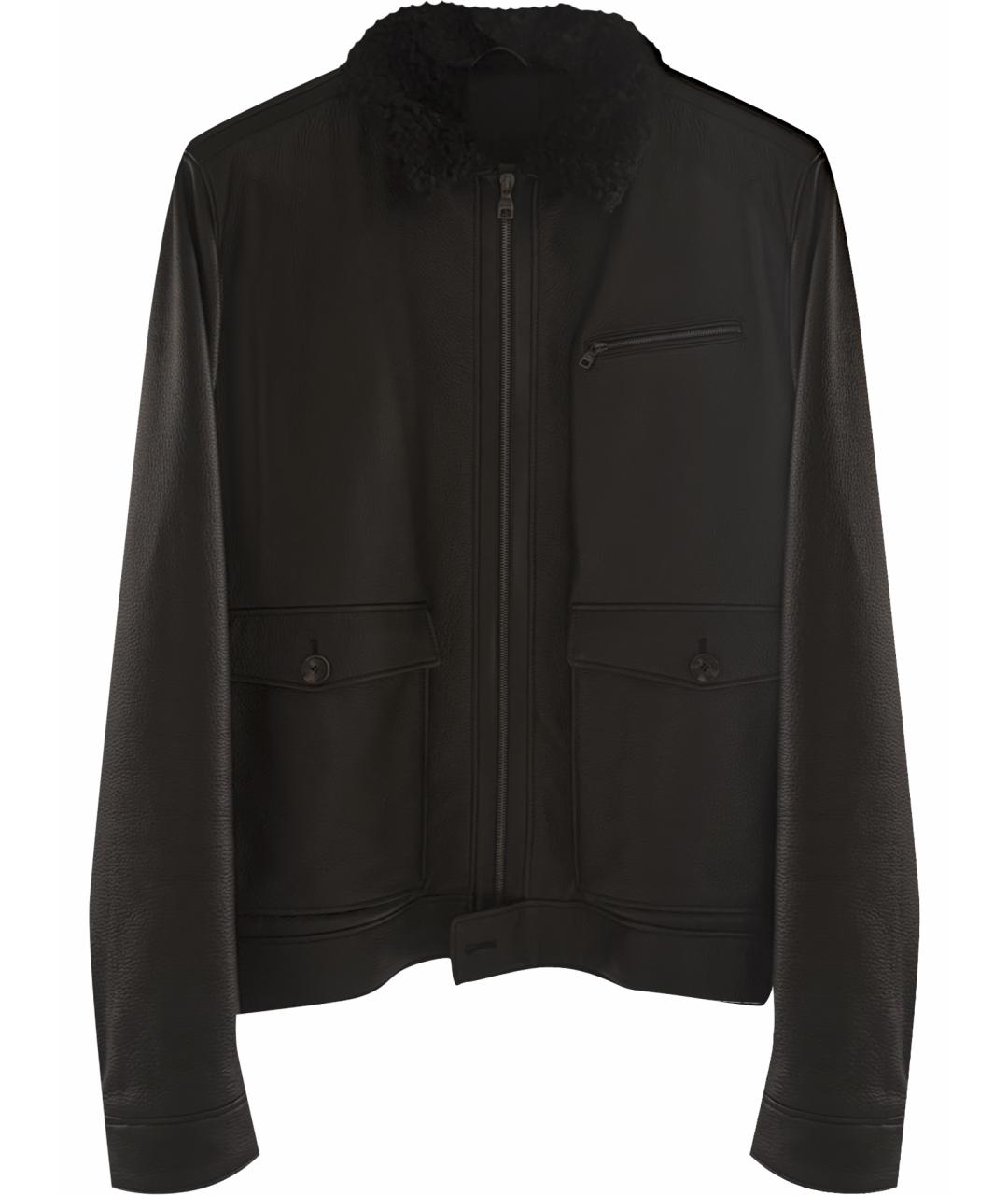 FERRAGAMO Черная кожаная дубленка/шуба, фото 1