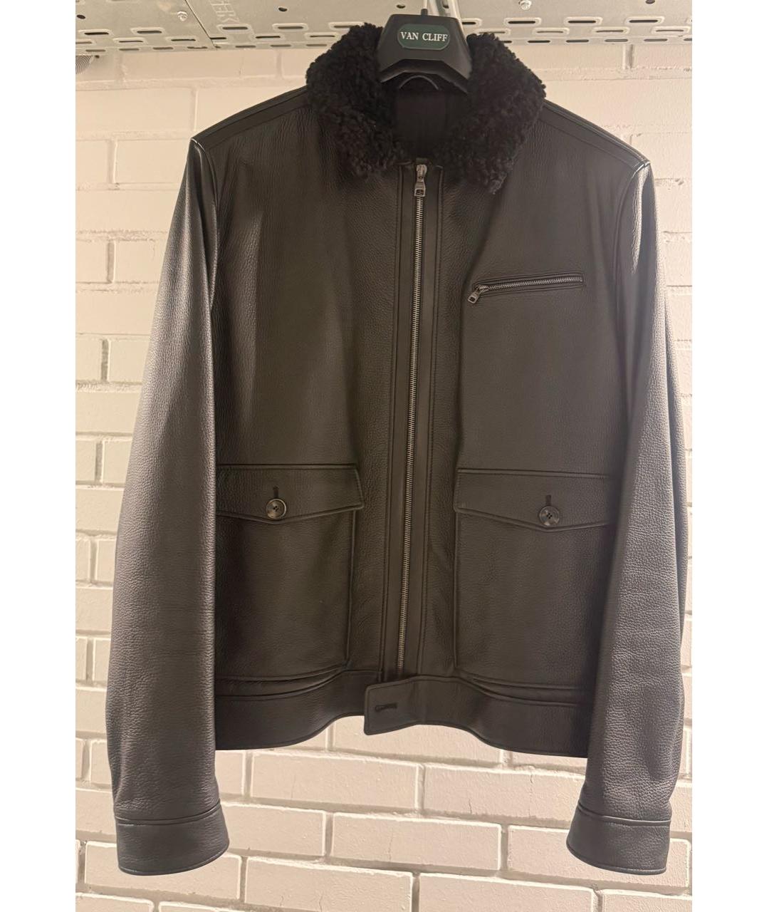 FERRAGAMO Черная кожаная дубленка/шуба, фото 9