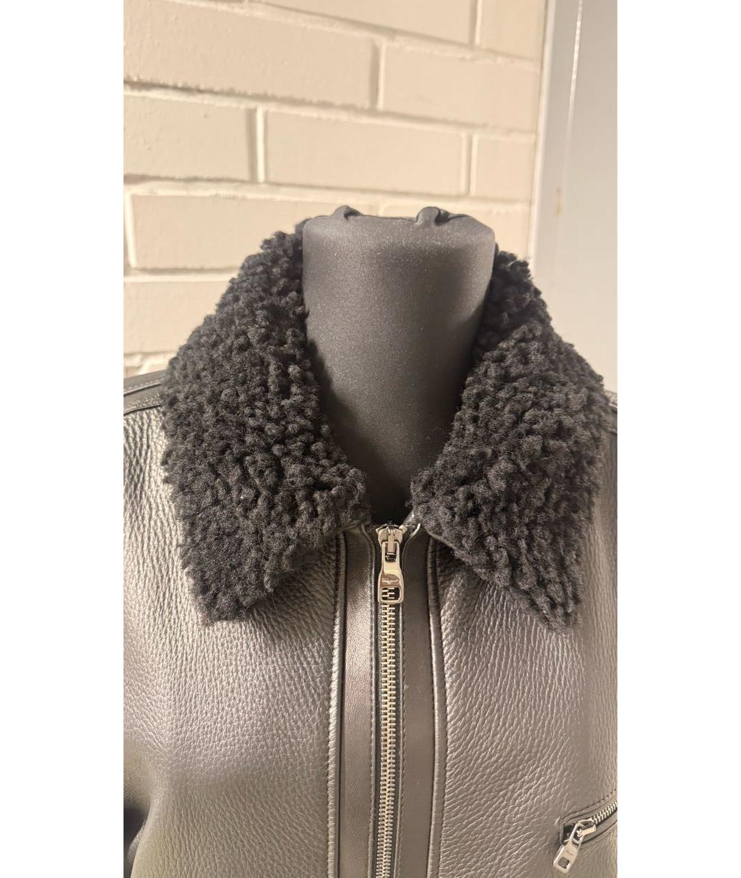 FERRAGAMO Черная кожаная дубленка/шуба, фото 4