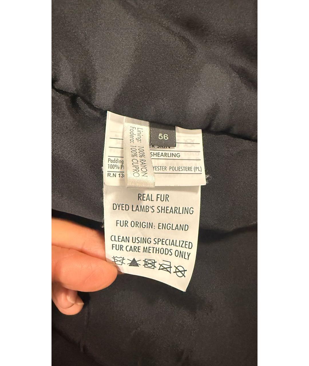 FERRAGAMO Черная кожаная дубленка/шуба, фото 8