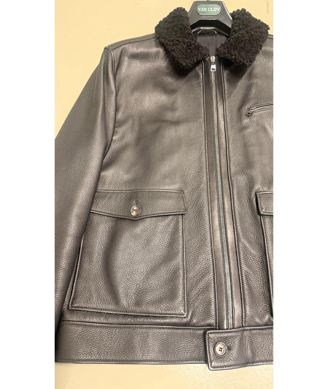 FERRAGAMO Черная кожаная дубленка/шуба, фото 5