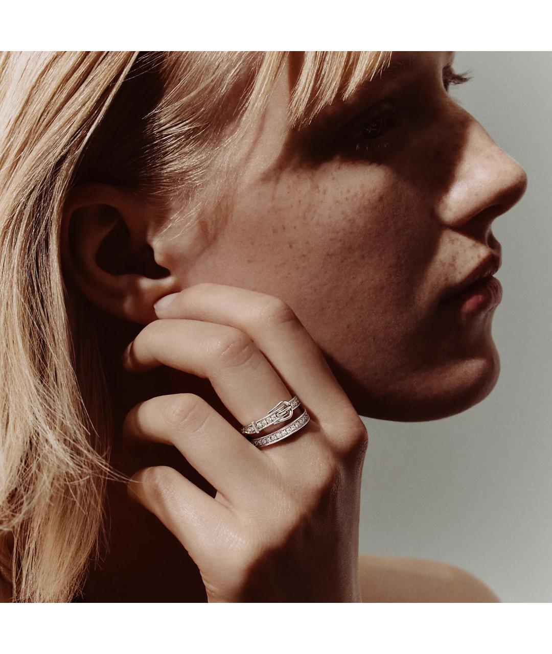 HERMES Серебряное кольцо из белого золота, фото 2