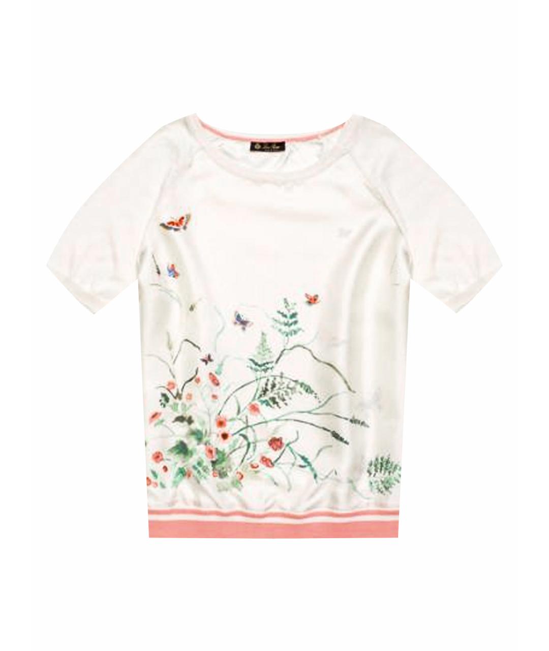 LORO PIANA Белая шелковая блузы, фото 1