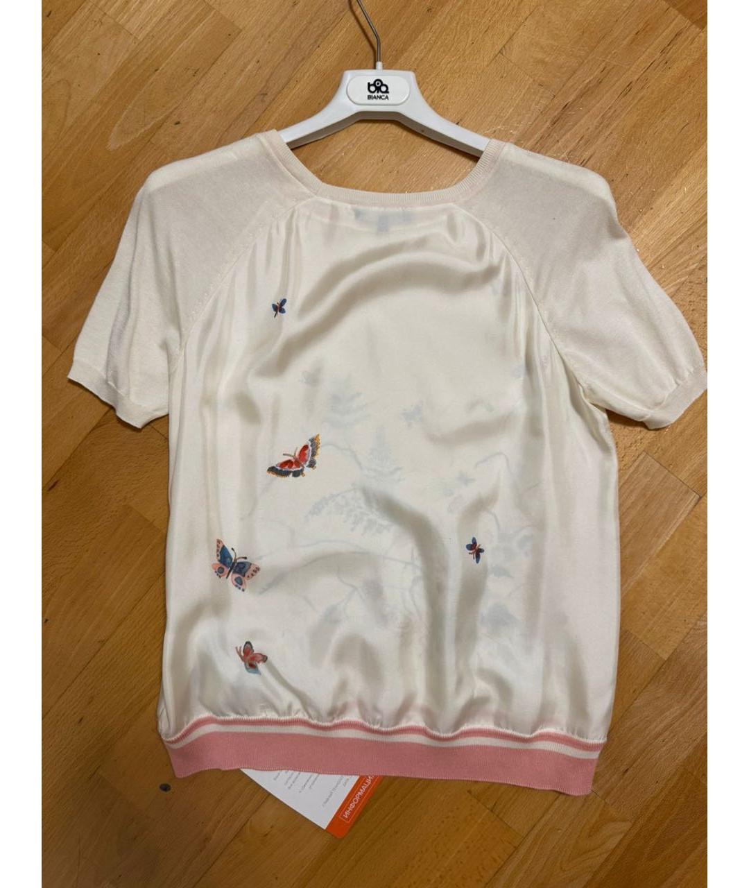 LORO PIANA Белая шелковая блузы, фото 2