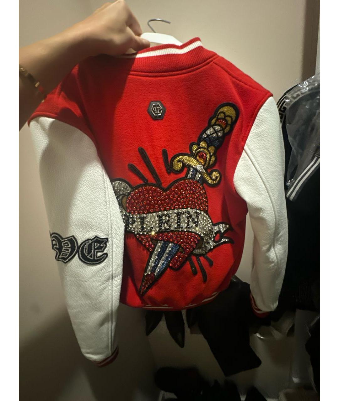 PHILIPP PLEIN Красная велюровая куртка, фото 2