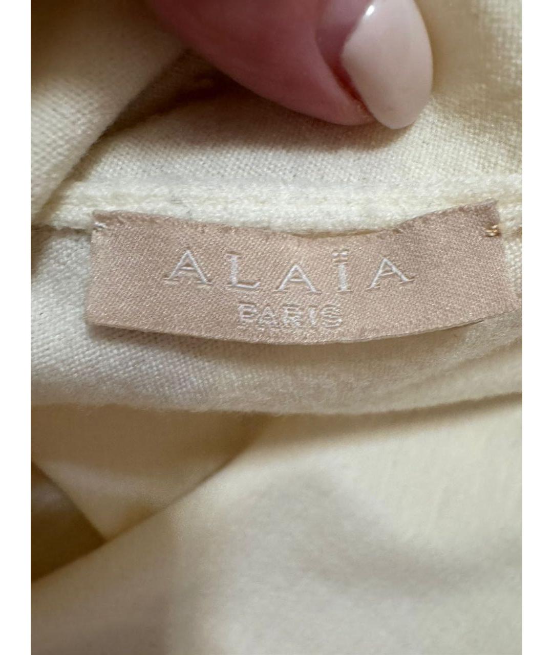 ALAIA Белая шерстяная водолазка, фото 3