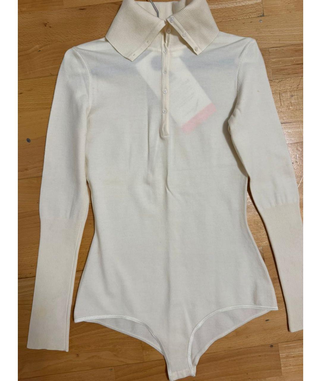 ALAIA Белая шерстяная водолазка, фото 4