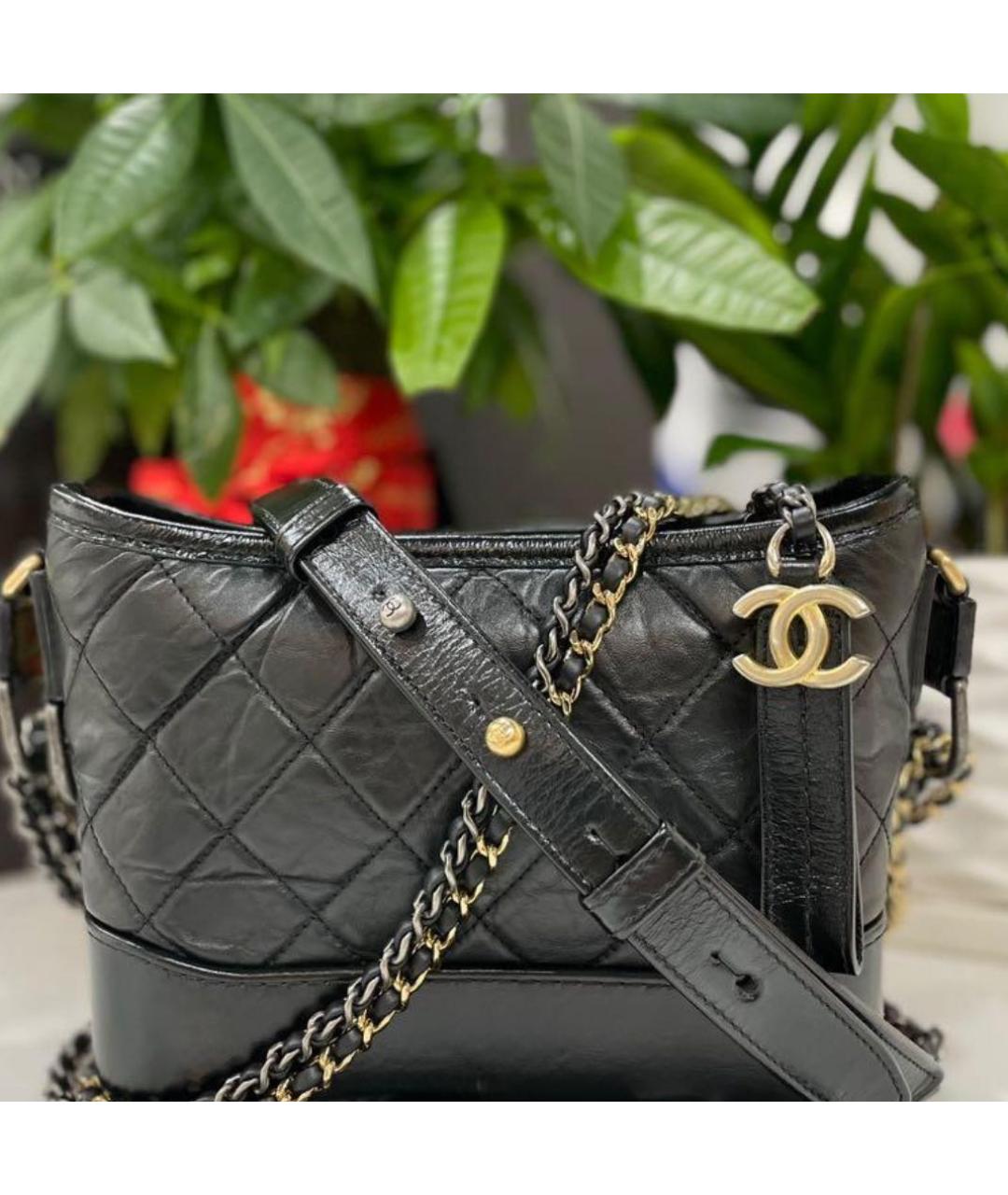 CHANEL Черная кожаная сумка через плечо, фото 2