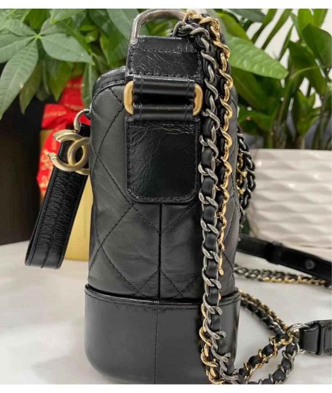 CHANEL Черная кожаная сумка через плечо, фото 5