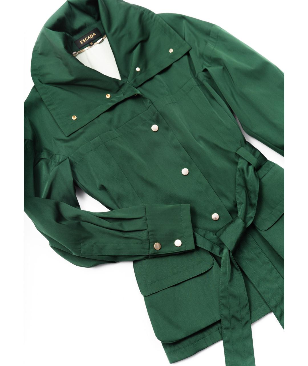 ESCADA Зеленый полиэстеровый тренч/плащ, фото 4