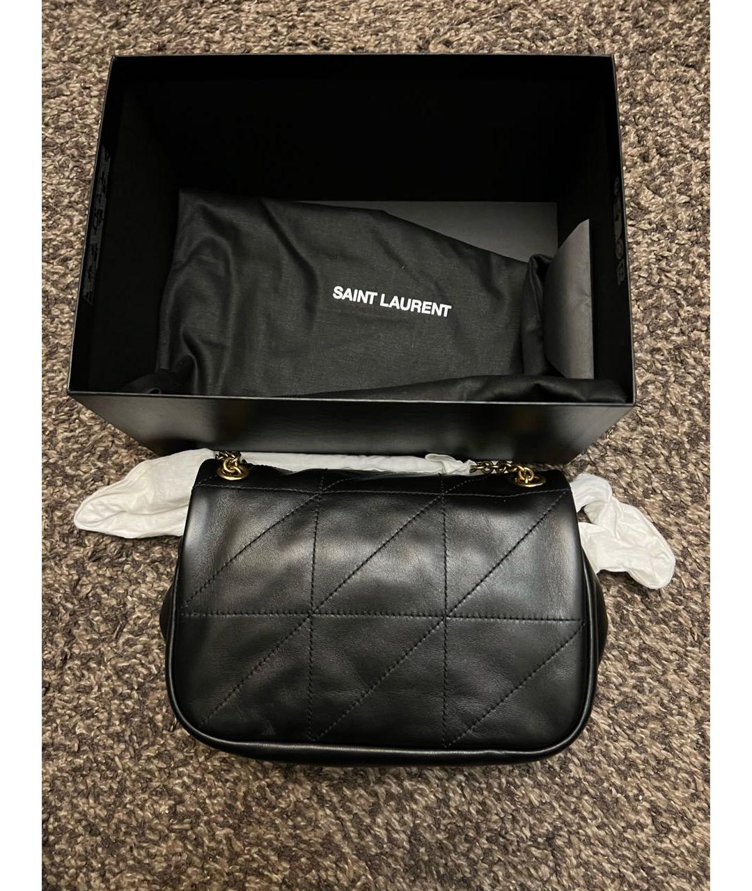 SAINT LAURENT Черная кожаная сумка через плечо, фото 3