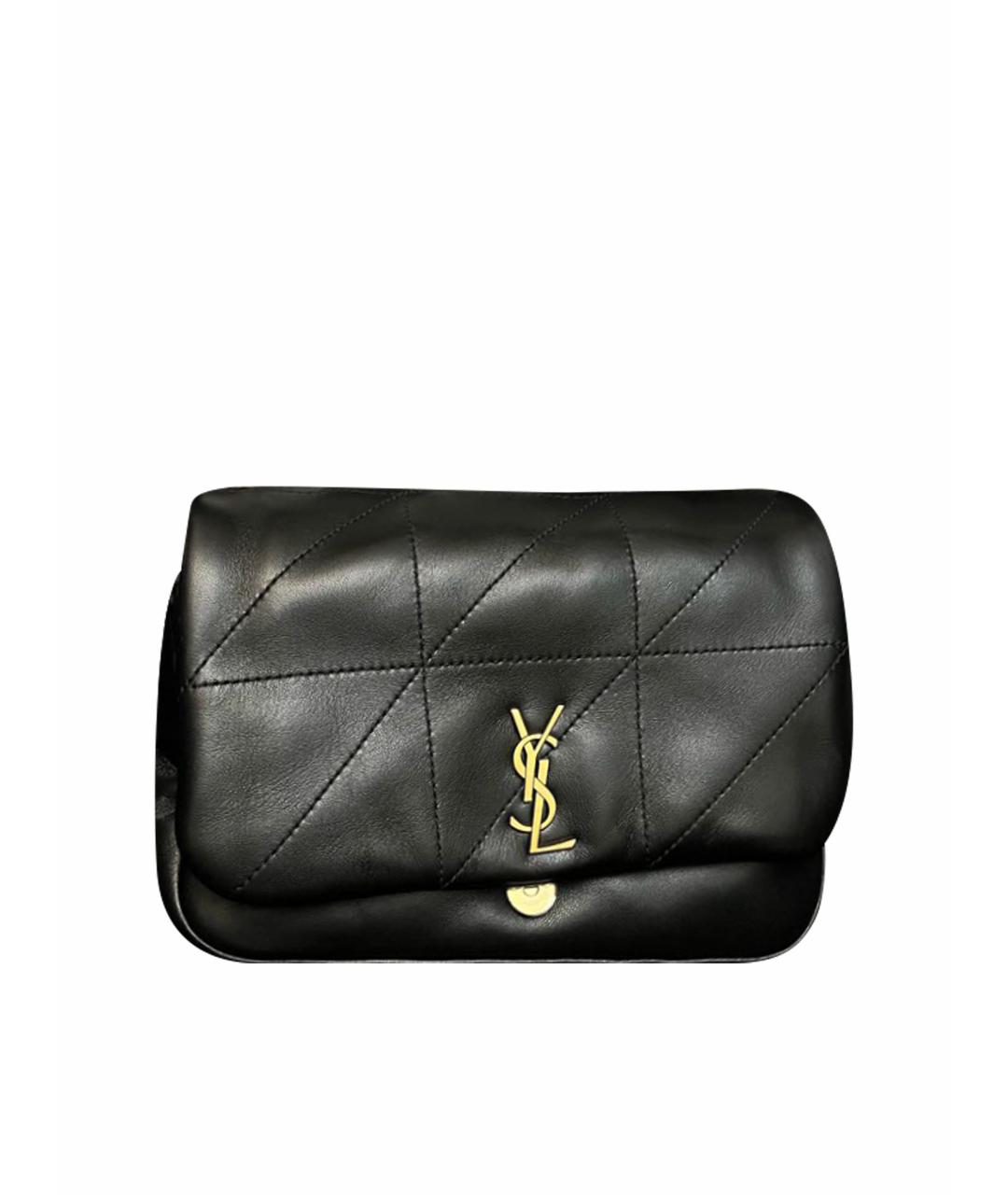 SAINT LAURENT Черная кожаная сумка через плечо, фото 1