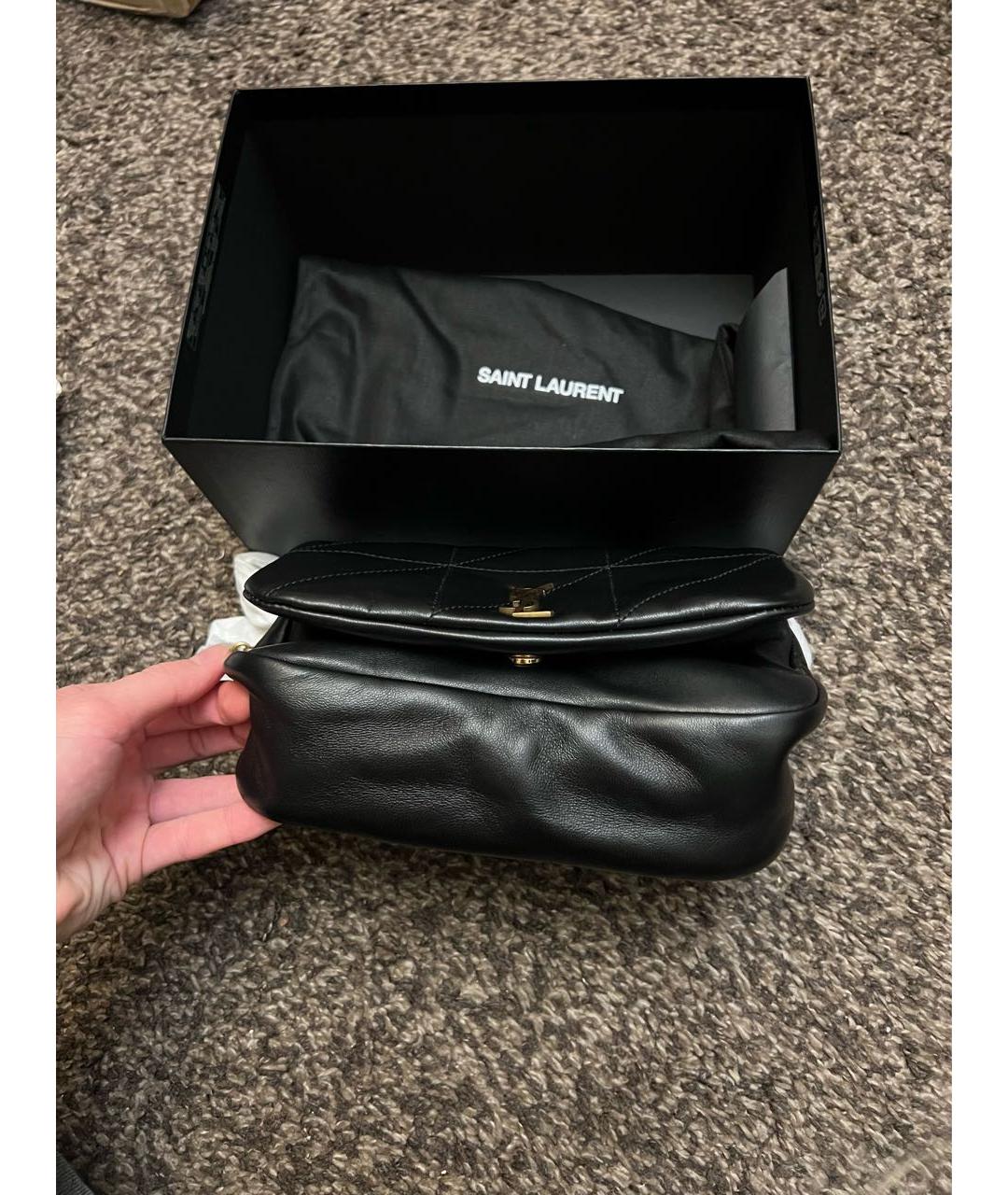 SAINT LAURENT Черная кожаная сумка через плечо, фото 2
