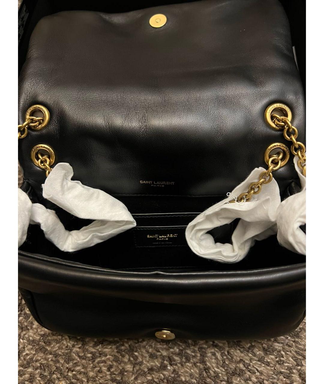 SAINT LAURENT Черная кожаная сумка через плечо, фото 4