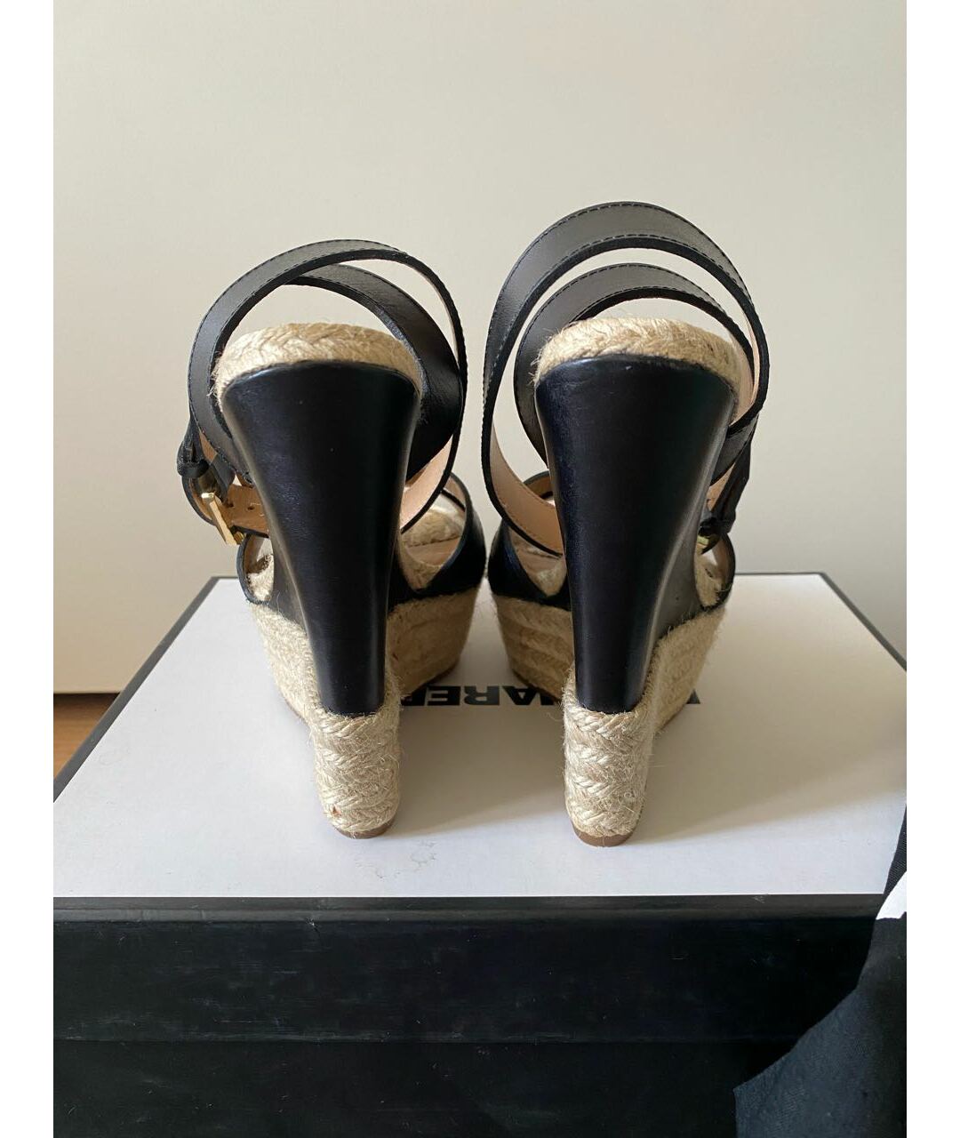DSQUARED2 Черные кожаные босоножки, фото 5
