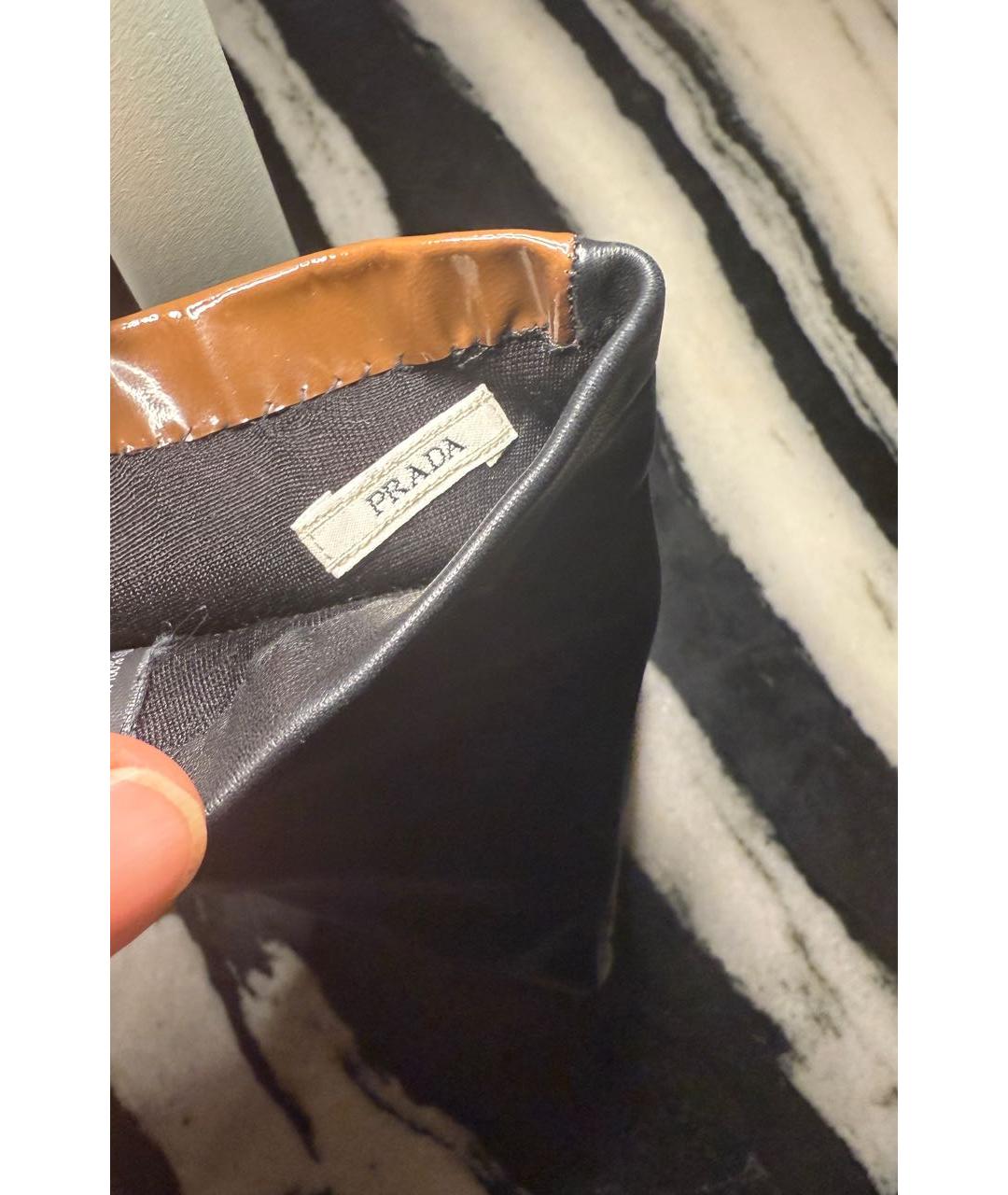 PRADA Коричневые кожаные перчатки, фото 4