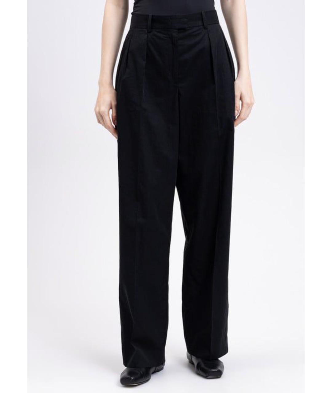 THE ROW Черные хлопковые прямые брюки, фото 2