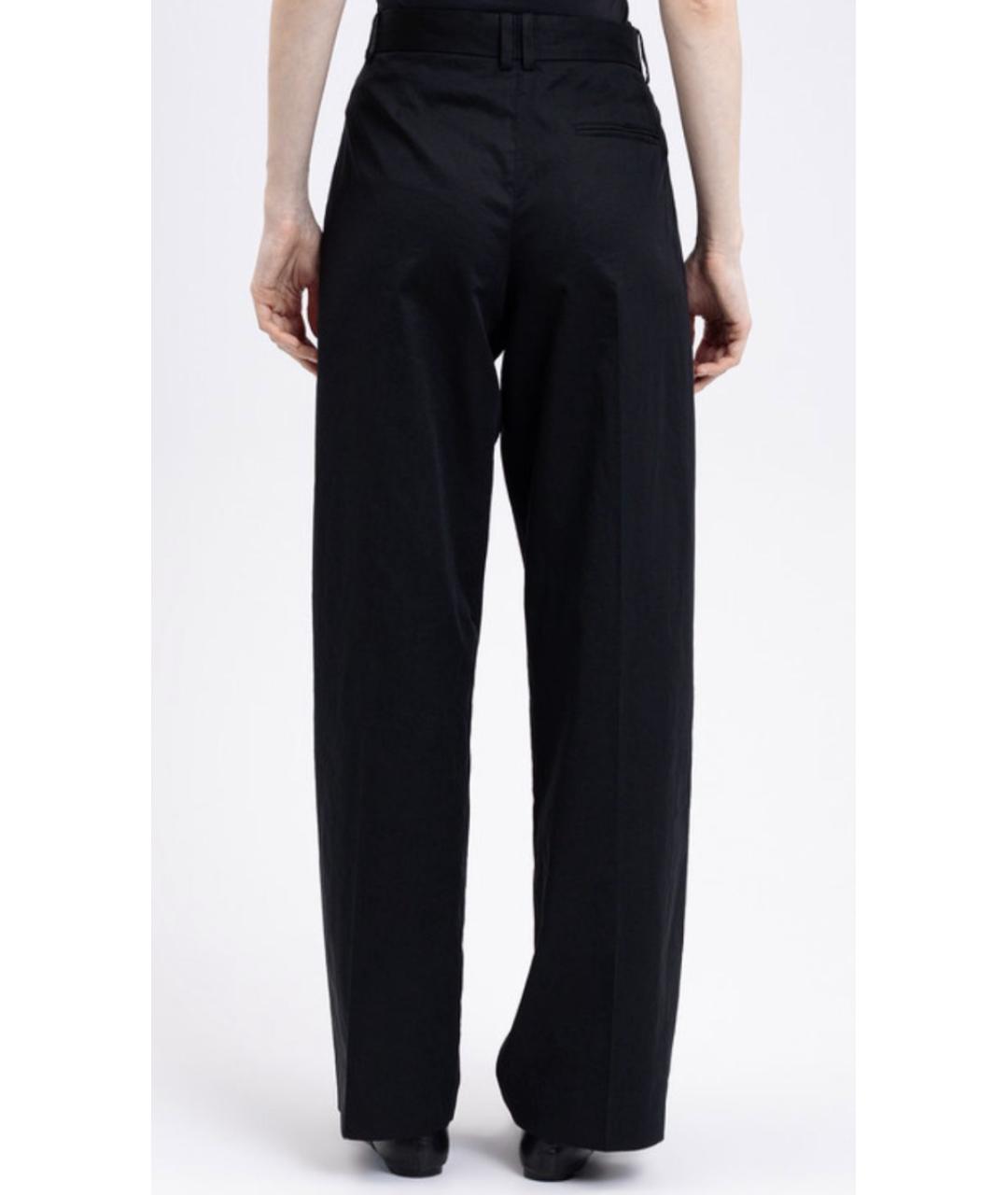 THE ROW Черные хлопковые прямые брюки, фото 3