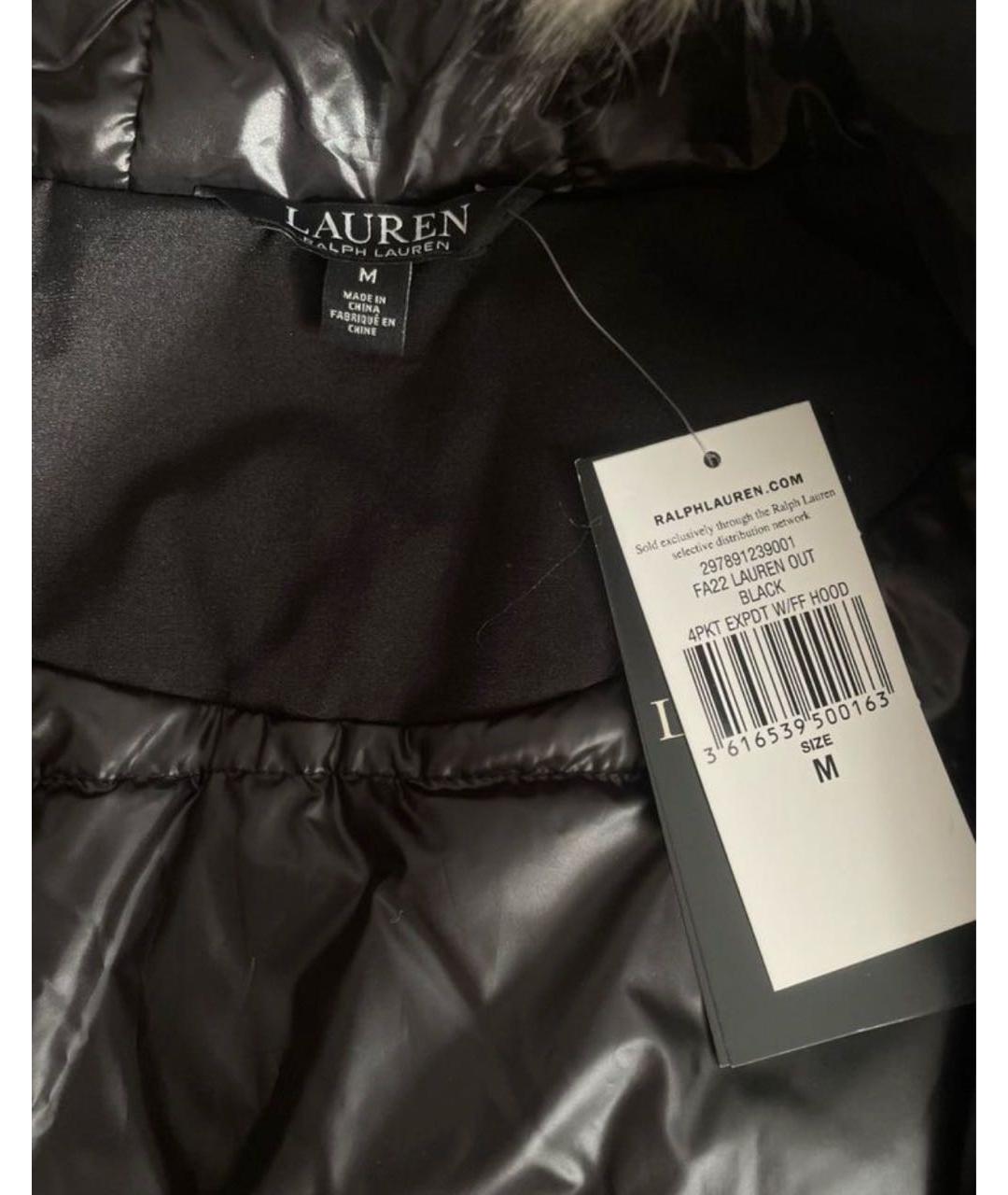 POLO RALPH LAUREN Черный полиэстеровый пуховик, фото 3