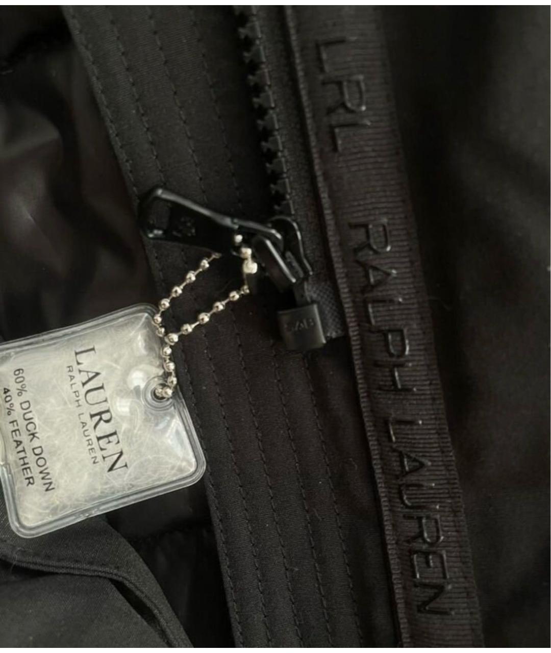 POLO RALPH LAUREN Черный полиэстеровый пуховик, фото 4