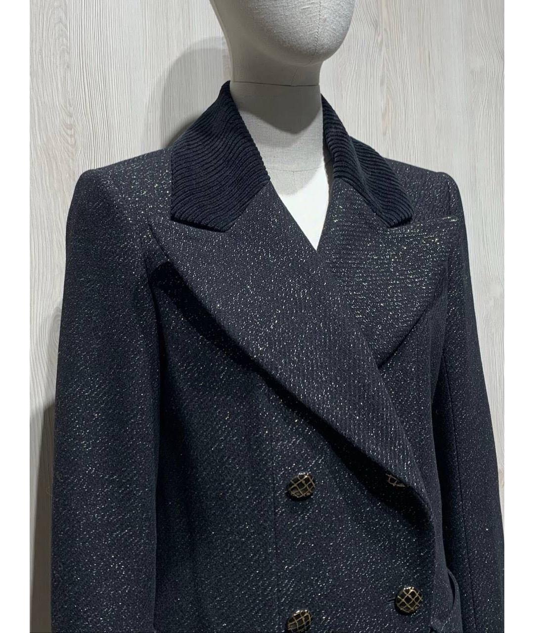 CHANEL Антрацитовое шерстяное пальто, фото 3