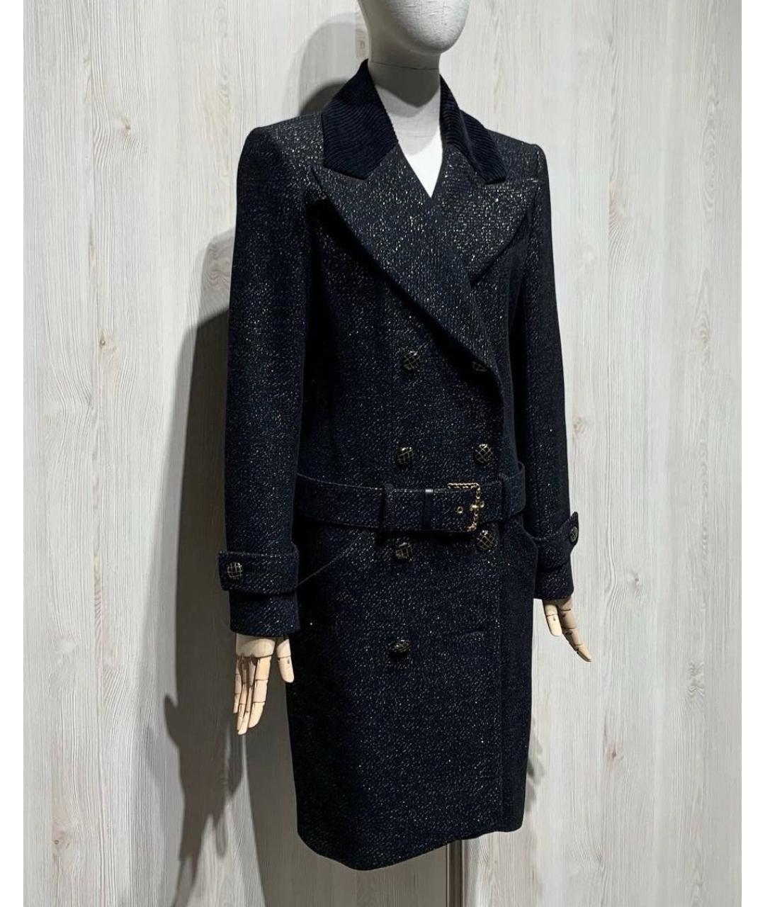 CHANEL Антрацитовое шерстяное пальто, фото 2