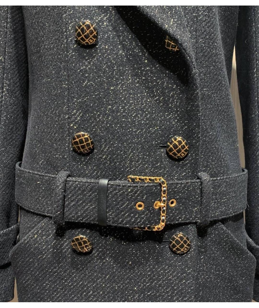 CHANEL Антрацитовое шерстяное пальто, фото 4