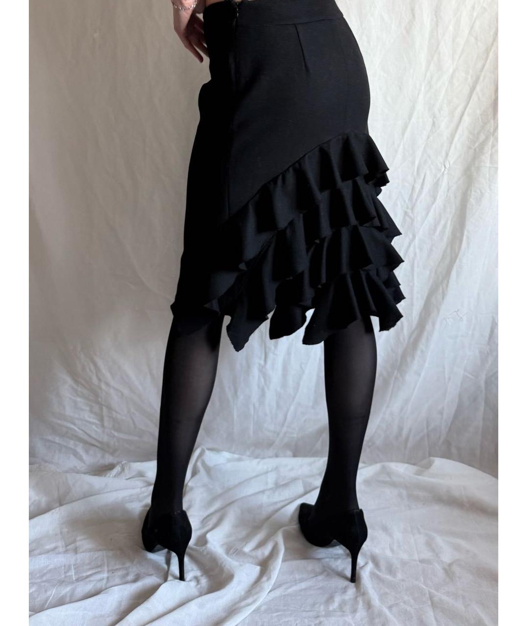 MOSCHINO Черная шерстяная юбка миди, фото 4