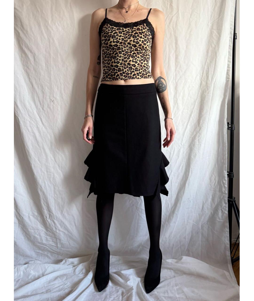 MOSCHINO Черная шерстяная юбка миди, фото 6
