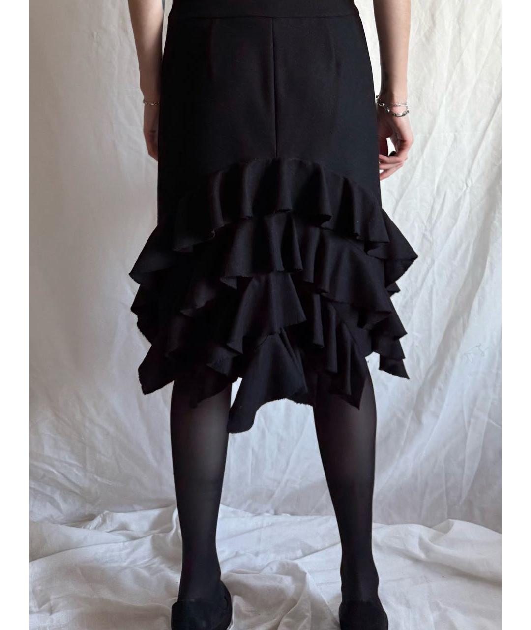 MOSCHINO Черная шерстяная юбка миди, фото 7