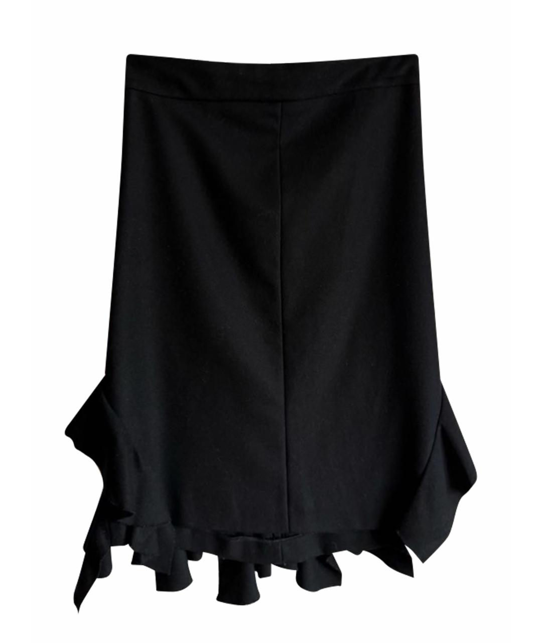 MOSCHINO Черная шерстяная юбка миди, фото 1