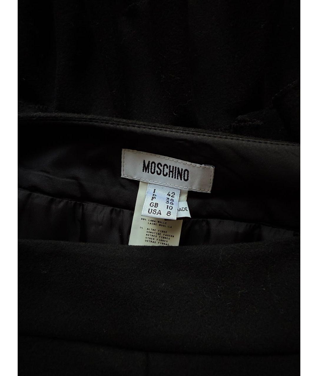 MOSCHINO Черная шерстяная юбка миди, фото 2