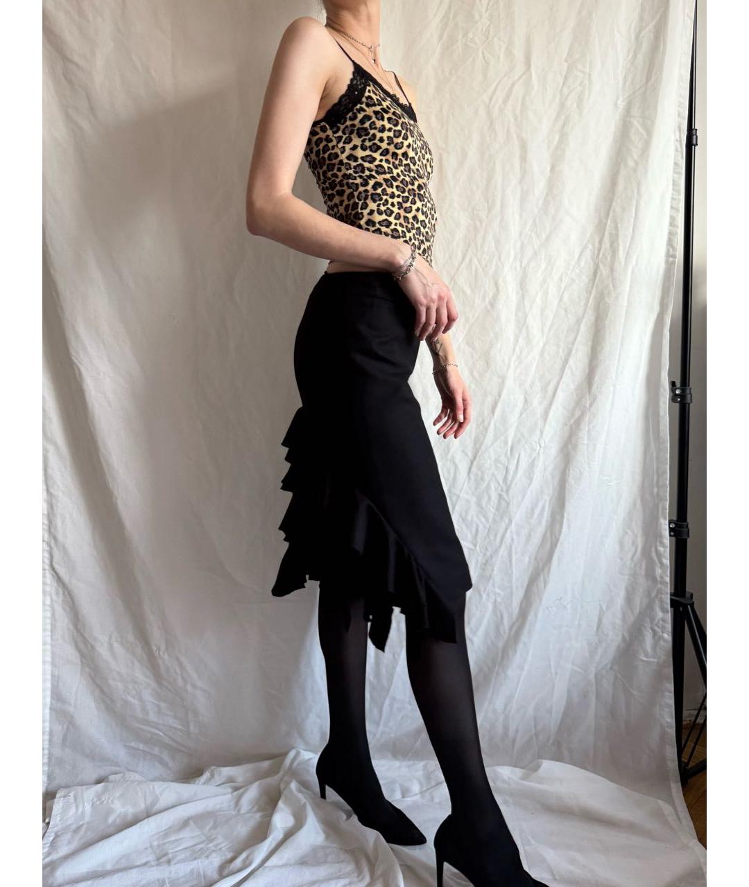 MOSCHINO Черная шерстяная юбка миди, фото 8