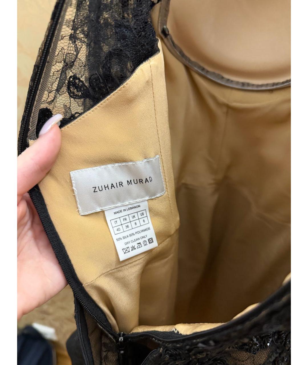 ZUHAIR MURAD Черное шелковое вечернее платье, фото 3