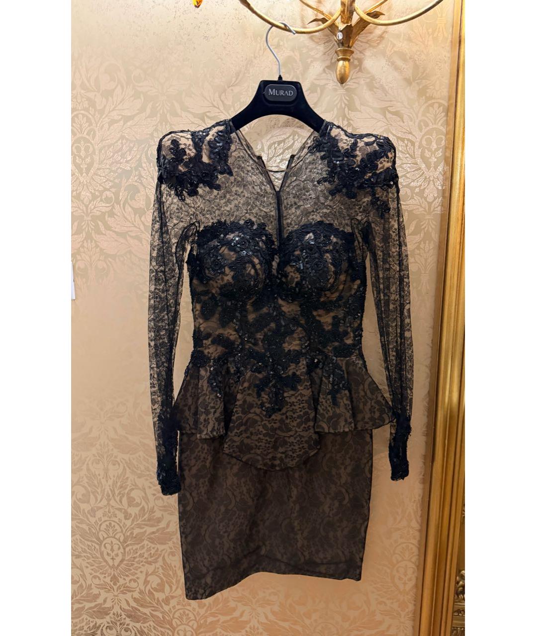 ZUHAIR MURAD Черное шелковое вечернее платье, фото 4