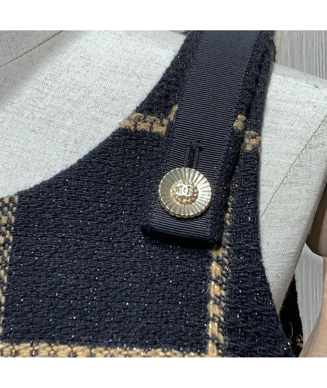 CHANEL Черный шерстяной сарафан, фото 3