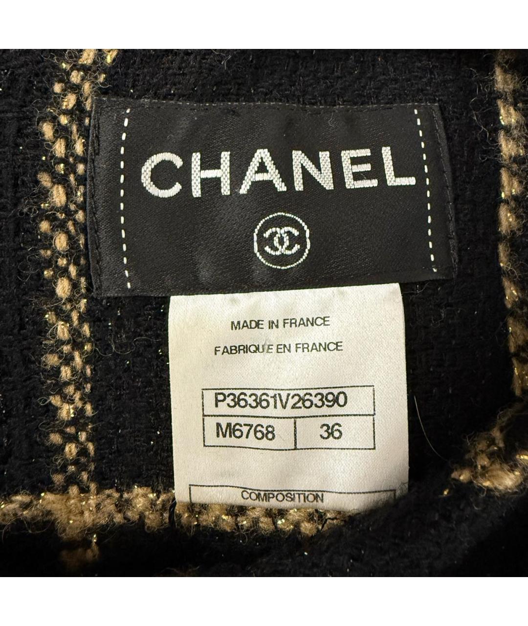 CHANEL Черный шерстяной сарафан, фото 5