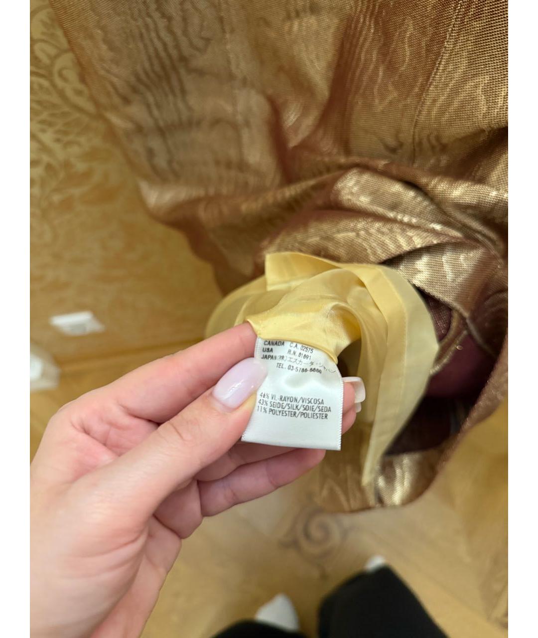 ESCADA Золотое вискозное коктейльное платье, фото 3